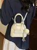 Bolso Bowling de Lujo de Nicho Estilo Universitario Retro, Bolso Boston de Hombro Versátil y de Moda para Mujer