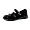 Zapatos de tacón oculto de 4 cm estilo Grape Mom para mujer, bailarinas con lazo y nariz de cerdo, zapatos Mary Jane con correa cruzada
