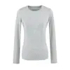 Camiseta Básica Lisa Sencilla con Bolsillo Decorativo Cuello Redondo Manga Larga Otoño Temprano Nueva Moda Versátil Ajustada Top Base