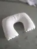 Al por Mayor PVC Cojín Inflable Cojín de Aviación Blanco Cojín en Forma de U Cojín Flocado Viaje Set de Tres Piezas