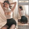 Lencería sexy divertida longitudinal sexy pijamas huecos pasión Traje de uniforme de secretaria tentación juego de roles caliente 6532