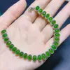Pulsera de jaspe de jade Hetian natural translúcida alto hielo fluorescente plata S925 incrustación Seiko 4*6 mm salida de fábrica