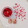 Decorações de Glitter para Unhas com Padrão de Onda, Tamanhos Mistos, Estrelas Vermelhas de Cinco Pontas, Mini Adesivos de Unha Redondos Ultra Finos, Atacado