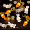 Explosiones transfronterizas Cadena de luces decorativas de Pascua alambre de cobre LED modelo conejo zanahoria huevo en stock venta al por mayor