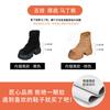 ZDW6620-8 Salto Aumentado Fundo Grosso Couro Genuíno Botas Martins Femininas Outono e Inverno 2024 Novo Estilo Mocassim Casual Botas de Cano Curto