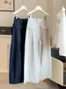 Artículos Europeos de Alta Gama 2026 Nuevo Estilo Adelgazante Versátil de Cintura Alta Casual Holgado Pierna Ancha Recto Pantalones de Traje Grises para Mujer 6751