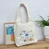 Bolsa colete de ombro e mão estilo preguiçoso de grande capacidade original, estilo coreano simples, bolsa de lona para estudantes, bolsa de livros feminina de verão