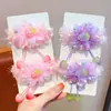 Diadema de Malla Floral para Niñas Estilo Dulce con Colgante de Cereza 3D, Accesorio Especial para el Moño de Bebé