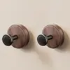 Gancho de Porta com Ventosa de Madeira de Nogueira Sem Furos Gancho de Roupa Gancho Único Avançado Montado na Parede Gancho Forte com Adesivo para Entrada