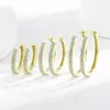Amazon Europeos y Americanos Nuevos Pendientes Redondos Clásicos de Diamante Grandes Hipoalergénicos Geométricos Regalo para Niñas Joyería para Orejas