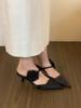 Zapatillas de tacón alto retro chinas Baotou para mujer, zapatos 2025, nuevas de primavera y verano para uso exterior, zapatillas medias
