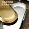 Bandeja de postre estilo coreano de acero inoxidable de grado alimenticio, estilo ins, color dorado, bandeja ovalada para toallas de almacenamiento doméstico, venta al por mayor desde el fabricante