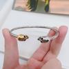 Pulsera de Cabeza de Calavera con Diseño Hip-Hop, Pulsera Abierta Unisex, Diseño de Moda, Chapada en Oro, Estilo Personalizado