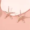 Pendientes de Moda de Venta Caliente Transfronteriza Estilo Playa Vacacional Estrella de Mar Concha Distintivos con Circonita Estilo Simple