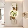 Pinturas decorativas de entrada e sala de estar transfronteiriças, luzes LED, parede de fundo de sofá vertical, novo estilo chinês, de alta qualidade, arte de parede criativa