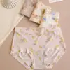 Roupa Íntima Caitian Verão Seda Gelada 16182.16183.16185 Feminina Cintura Média Secagem Rápida Sem Costura Macia Confortável Estilo Doce