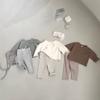 Camiseta sencilla de algodón casual de manga larga para bebé recién nacido estilo Ins coreano de primavera y otoño, camisa básica de primavera para bebé con botones abiertos