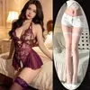 Camisón de encaje puramente sensual con copas para mujer, ropa de dormir sexy de alta gama con diseño calado, prenda de estar cómoda de una sola pieza