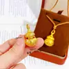 Loja de Joias de Liga de Cobre Mesmo Estilo Pingente Colar de Abóbora Gorda Cravejado com Diamantes, Abridor, Pingente de Fortuna Estilo Chinês, Presente para Idosos