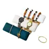 Suporte de Exibição de Relógio e Pulseira de Camada Única em Madeira Maciça, Rack de Armazenamento de Joias, Suporte de Exibição de Pulseiras e Joias para Transmissão ao Vivo
