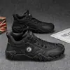 Sapatos Masculinos de Solado Macio, Sapatos de Trabalho Impermeáveis de Couro Preto, Novos Sapatos de Trabalho Leves Antiderrapantes na Ponta do Pé para Primavera, Sapatos Modernos