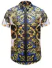 TEMU Amazon Camisa havaiana estilo étnico impressão 3D verão casual lapela abotoada manga curta fábrica de origem