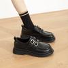 Mocasines Retro Augu Shiden para Mujer Otoño 2026 Nueva Moda Suela Gruesa Estilo Británico Zapatos de Cuero Francés Modernos