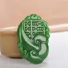 Colgante de Jaspe Imitación Hetian Jade Verde Espinaca Material de Mongolia Exterior Colgante de Joyería de Jade para Regalo de Apertura de Ventas Modelo de Transmisión en Vivo