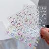 Nuevas pegatinas para decoración de uñas de网红 boca grande boca de trompeta dibujos animados lindas graffiti estilo relieve pegatinas para uñas al por mayor