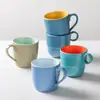 Taza de Doble Color vajilla de melamina Taza restaurante comercial restaurante especial taza de té pequeña olla caliente imitación porcelana con asa resistente a caídas Taza de Agua