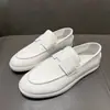 Mocasines de piel genuina superventas transfronterizos, parte superior de piel de vaca con patrón de lichi, zapatos casuales de piel para hombre sin cordones
