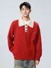 Ropa para Hombre ACU Suéter de Color de Contraste para Hombre 2026 Otoño/Invierno Nuevo Llegada Estilo Decorado con Botones Marca de Moda Top de Punto para Hombre