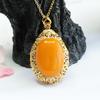 Colgante de Ámbar Natural Lleno de Miel Huevo de Paloma Collar de Ámbar Viejo Fábrica Transmisión en Vivo Dropshipping S3121314