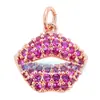 N28 Accesorios para Joyería DIY Collar con Microincrustaciones Hueso de la Fortuna Labios Rojos Ángel Flecha de Cupido Colgante Pequeño