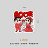 Imán de Refrigerador de Boda de Crayon Shin-Chan Nuevo Regalo de Boda Personalizado Creativo Decoración de Palabra Feliz Dibujos Animados Lindo
