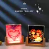 Luminária de Mesa Noturna Luminosa de Cristal Colorido Impresso em Formato de Cubo Transfronteiriça, Decoração Criativa para Mesa, Presente de Aniversário para Meninas, Presente de Feriado