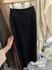 Falda de Punto Grueso para Mujer, Nueva Versátil, Otoño/Invierno 2026, de Piel de Mapache, Longitud Media, Recta, Cintura Elástica, Hueca