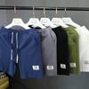Ins Marca de Moda Tallas Grandes Ropa Exterior para Hombre Pantalones de Cinco Puntos Sueltos Verano Casual Pantalones de Cinco Puntos Hombres Algodón Lino Pantalones Cortos Finos Algodón