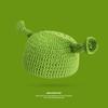 Bonito y divertido gorro tejido a mano con protección para los oídos, cálido gorro de lana para otoño e invierno, para hombres y mujeres, gorro de estilo coreano con dibujos animados para padres e hijos.