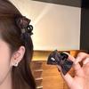 [Té de Durazno] ¡Buena versión!! Pinza de Lazo de Cuadros Clásicos Otoño e Invierno para Mujer Parte Trasera de la Cabeza Pinza para el Cabello de Tiburón Tocado
