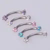 Deseo transfronterizo multiusos zirconio redondo ceja uña estrellas plátano Barra nasal piercing cuerpo humano joyería comercio exterior al por mayor