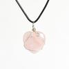 Pedra Bruta de Cristal Natural Estrela Coração Cogumelo Pingente de Jade Joia Artesanal Enrolada com Fio Atacado Cristal Branco Cristal Rosa