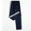 Pantalones de uniforme escolar gruesos de primavera y otoño para estudiantes de secundaria y primaria, de una, dos o tres rayas, pantalones de uniforme escolar para estudiantes, pantalones deportivos