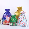 Saco de Presente de Natal Transfronteiriço da Amazon Saco de Presente de Natal com Cordão Saco de Presente de Natal de Folha de Alumínio Saco de Presente de Natal