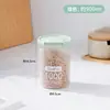 Tarro de plástico transparente sellado para cocina, caja para almacenar granos, redondo, para alimentos, leche en polvo, con tapa