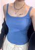2025 Nuevo Top Camisola de Color Sólido Versátil de Una Pieza con Almohadilla en el Pecho Estilo Coreano Moda Femenina Base Spice Girl