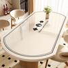 Mantel Individual Ovalado Lavable Impermeable y a Prueba de Aceite Lujo Ligero Alto Nivel Plegable Mesa Redonda Mesa de Centro Mantel Protector