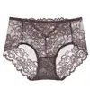 Nuevas bragas de encaje de cintura media para mujer, amigables con la piel, transpirables, elásticas, anti-rizos, shorts que cubren las caderas, calzones básicos para niñas