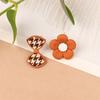 Nuevos pendientes retro de plata S925 con lazo asimétrico para mujer, elegantes y sencillos, con flores, para otoño e invierno, 251