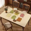 Mantel individual de mesa de comedor retro americano, PVC impermeable y resistente a las manchas, fácil de limpiar, protector de mesa rectangular de alta gama de lujo ligero 2025